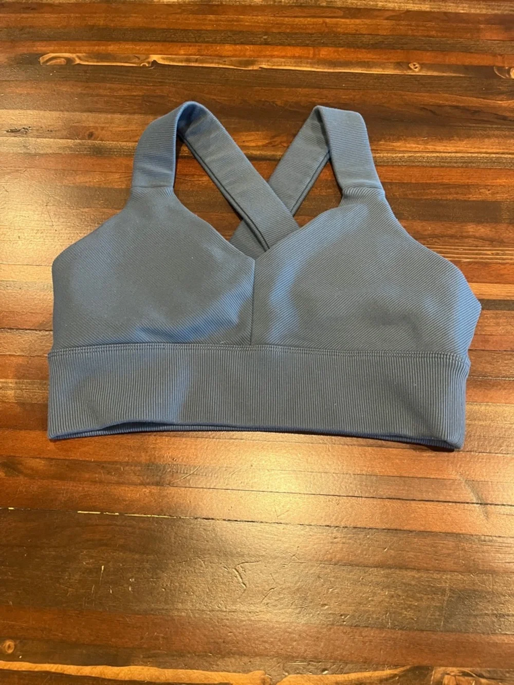 ALO Yoga Women's Cross-Back Sports Bra in Slate Blue